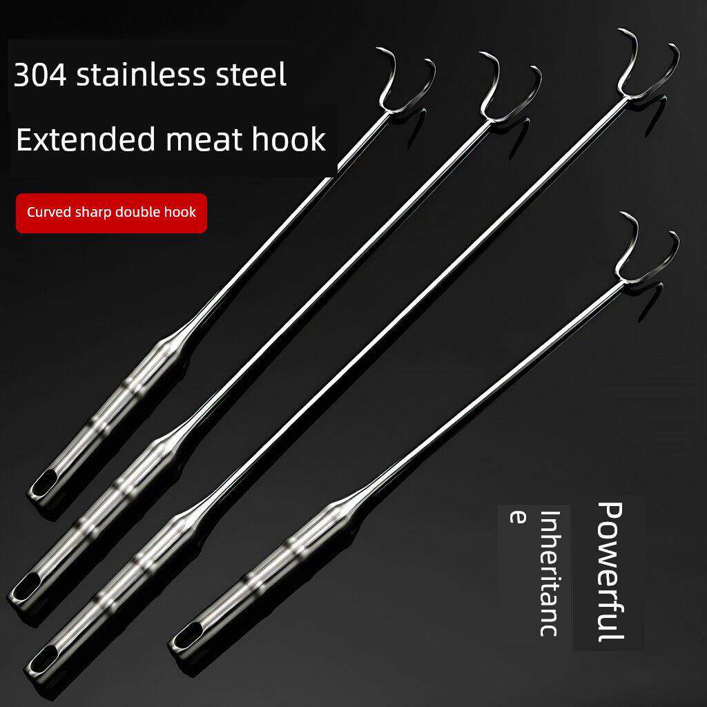 304不锈钢捞肉钩长杆抓肉钩子烧腊煮卤猪肉炸扣肉勾商用熟食专用