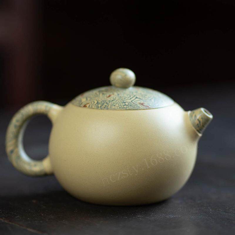 宜兴紫砂壶纯手工泥绘翠鸟原矿段泥泡茶壶家用整套茶具套装西施壶