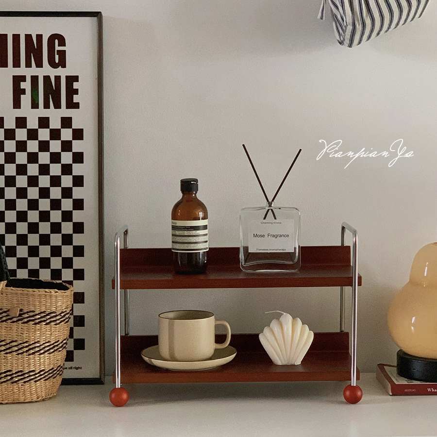 中古风实木杯架桌面多层咖啡杯马克杯水杯收纳架吧台杯子置物架