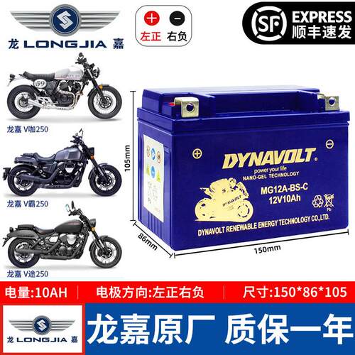 龙嘉V咖250i V霸V途250 VMAX300ie维多利亚300 150 XDV250电瓶