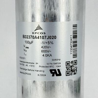 EPCOS薄膜电容B32370 A4107J020/ A6456J001/J002 600V/420V