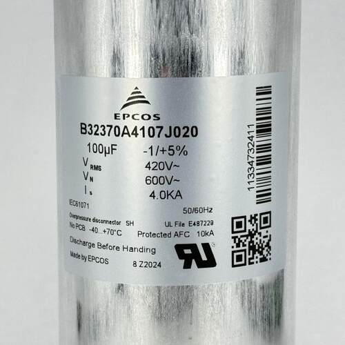 EPCOS薄膜电容B32370 A4107J020/ A6456J001/J002 600V/420V