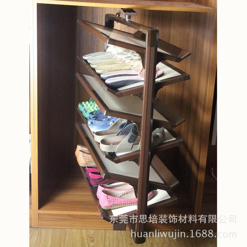 多功能衣帽间衣柜内鞋架 360度旋转鞋架 多规格鞋柜伸缩架子