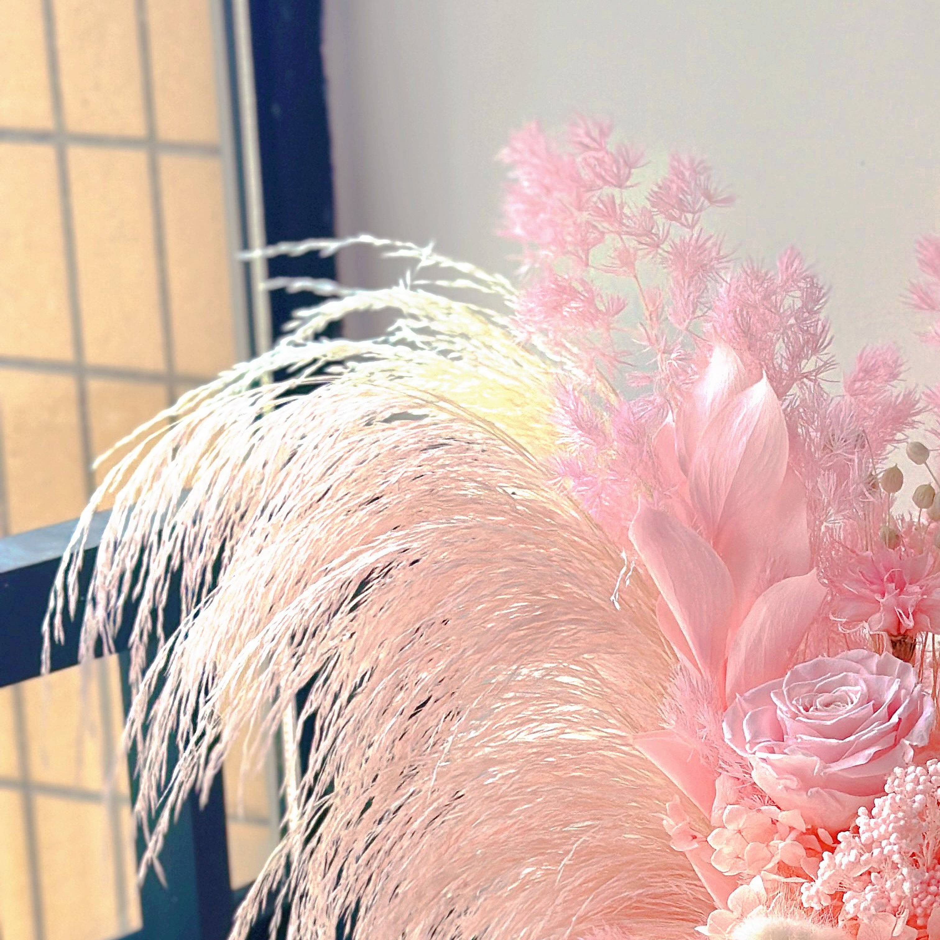 永生花玫瑰芦苇绣球花束ins真花干燥花花束家居装饰桌面摆件