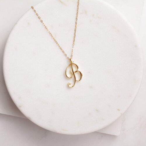 Small letter Label Simple Initial Logo alphabet B Necklace S
