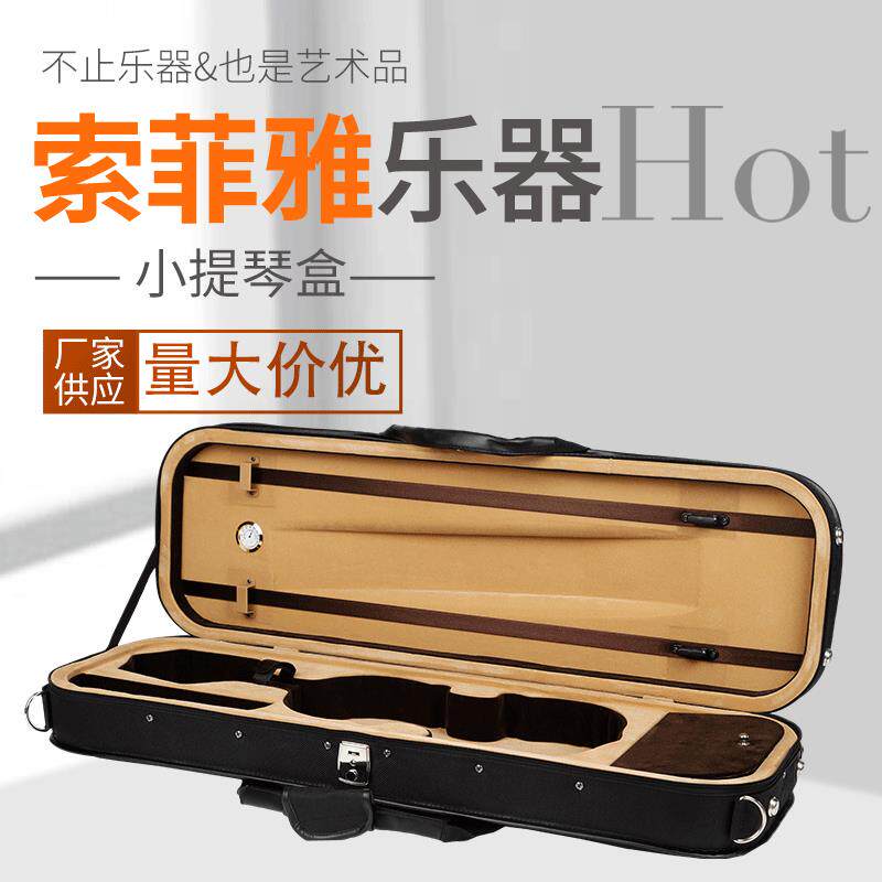 小提琴盒双面鼓抗压型泡沫帆布小提琴方盒带锁双肩背