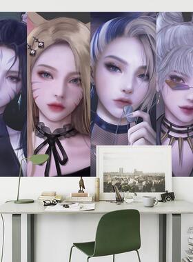 LOL英雄联盟游戏海报纸墙贴画 kda女团Seraphine男生宿舍网咖壁纸