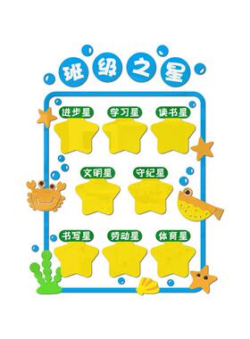 每周班级之星文化墙面装饰贴纸教室布置照片小学生评比栏光荣誉榜