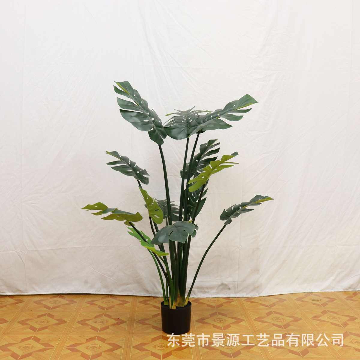 绿仿真假摆件叶仿真家居龟背客厅装饰服装店龟背花盆景植盆栽落地