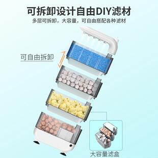 新款直销乌龟低水位过滤器龟缸吸粪三合一净水循环过滤滴流滤水盒