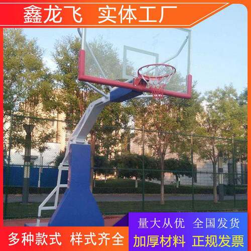 户外成人标准训练篮球架青少年可移动升降篮球架箱式液压篮球架