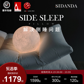 SIDANDA95白鹅绒枕侧睡枕 双层护颈椎枕 五星级羽绒枕头枕芯单人