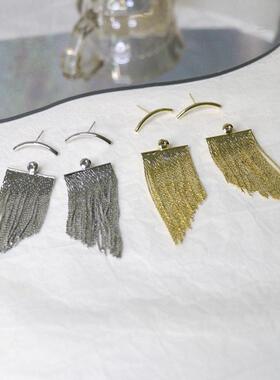 Fashion Statement Earrings Long Gold Color Statement Bling T