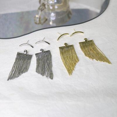 Fashion Statement Earrings Long Gold Color Statement Bling T
