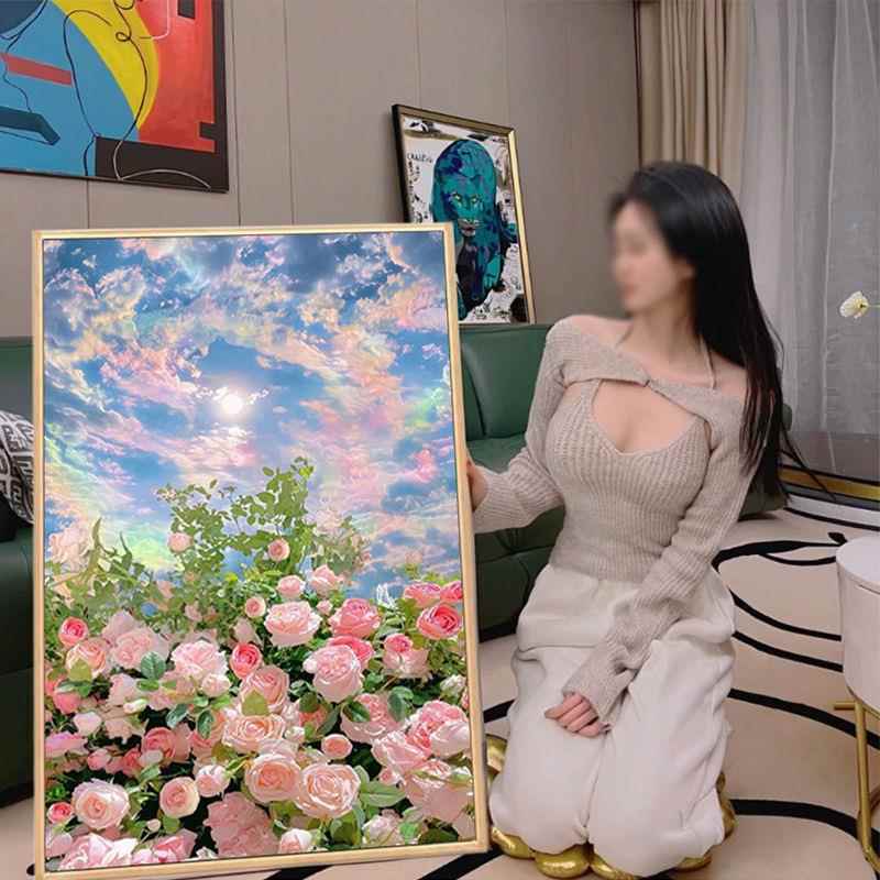 2024新款钻石画玫瑰花满钻高难度手工diy砖石点钻贴画十字绣客厅
