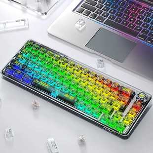 狼蛛F68机械键盘透明蓝牙无线三模RGB客制化热插拔跨境亚马狲eBay