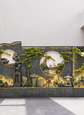 水幕墙流水屏风客厅隔断酒店景观摆件办公室装饰别墅庭院假山鱼池