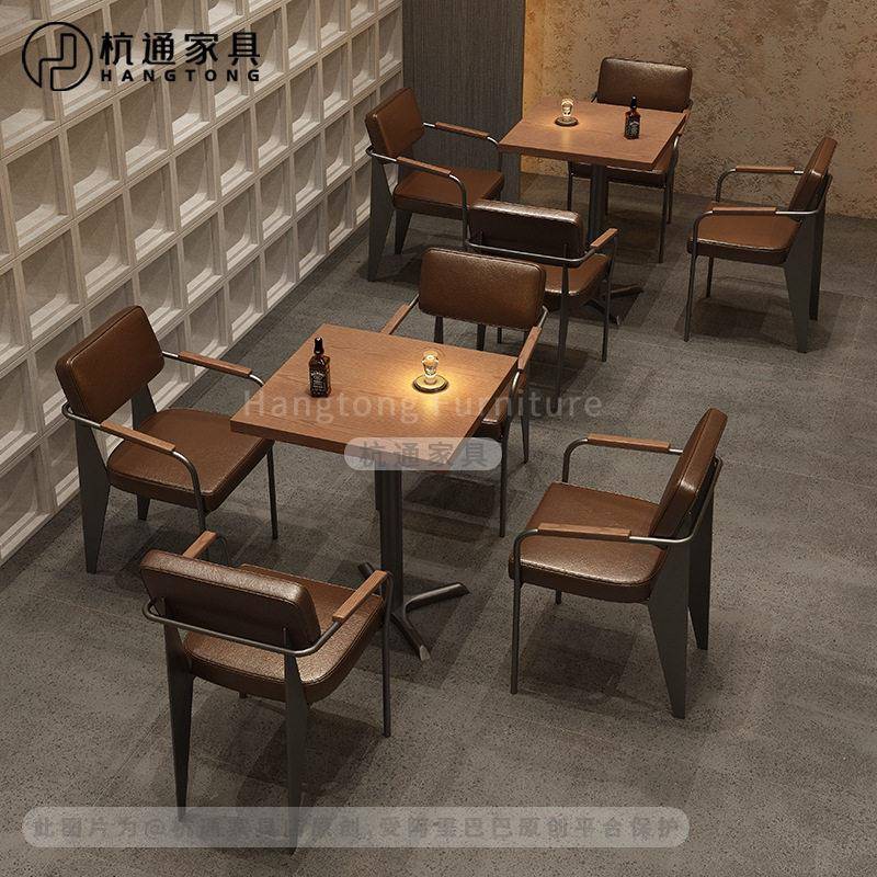 复古工业风小酒馆清吧桌椅组合西餐厅咖啡厅网红桌椅音乐餐吧桌椅