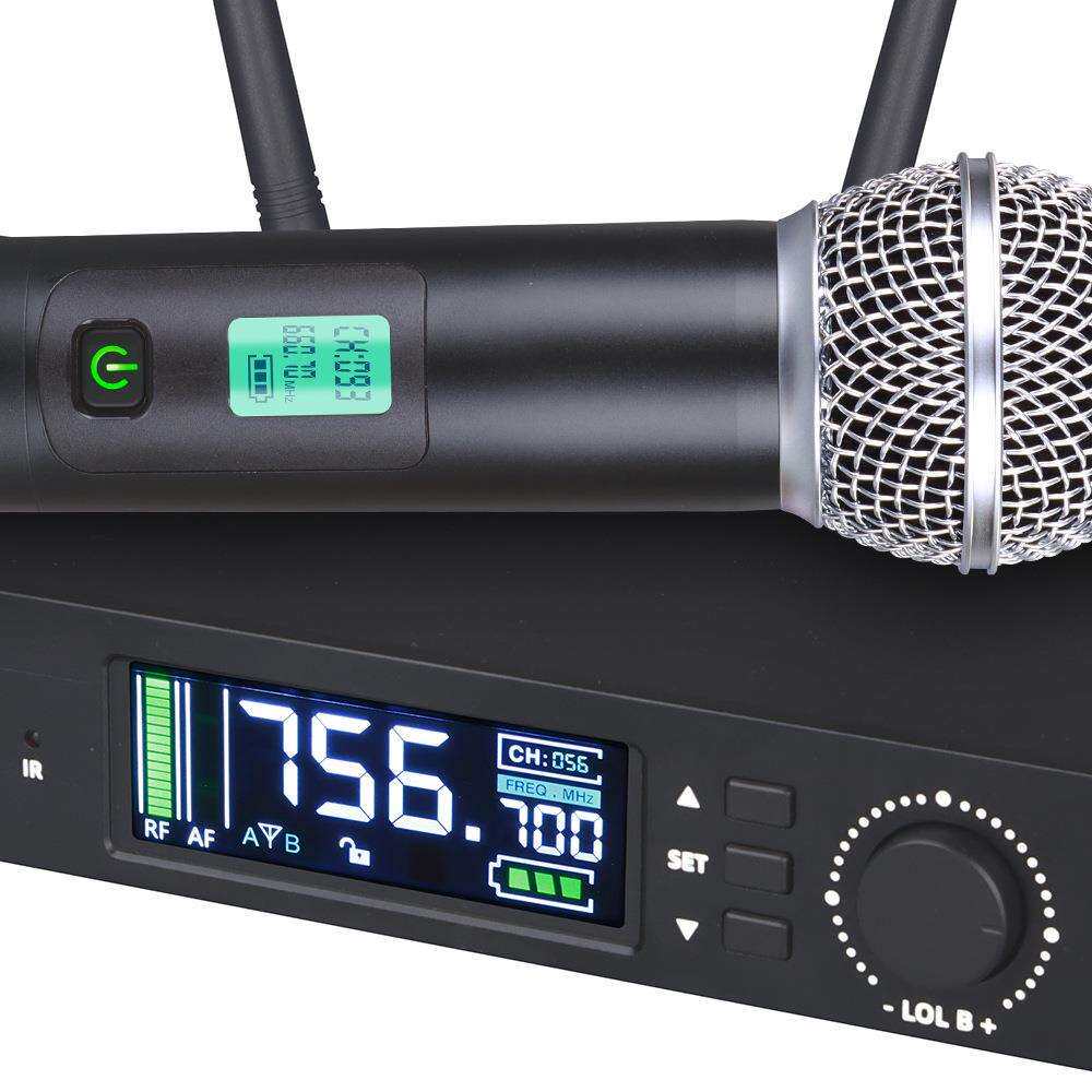 朗声专业机柜大机无线麦克风演出舞台主持ktv新款高端充电款话筒