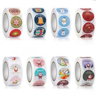 500pcs Round Labels Stickers Halloween Christmas Sticker Flo