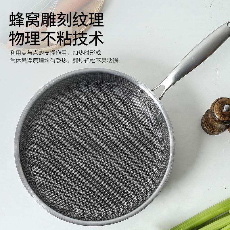 新款直销不锈钢全屏蜂窝煎锅家用煎鸡蛋牛排烙饼易清洗不粘平底锅