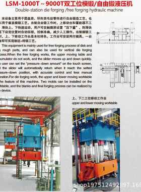源头厂家非标定制LSM-1000T~9000T双工位模锻/自由锻液压机
