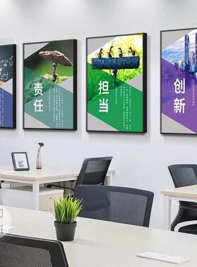 办公室励志挂画字画企业文化背景墙壁画公司团队会议室标语装饰画