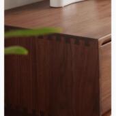 全木电视柜北原美黑胡桃木实木现代简客厅落地DSG 112电视边柜约