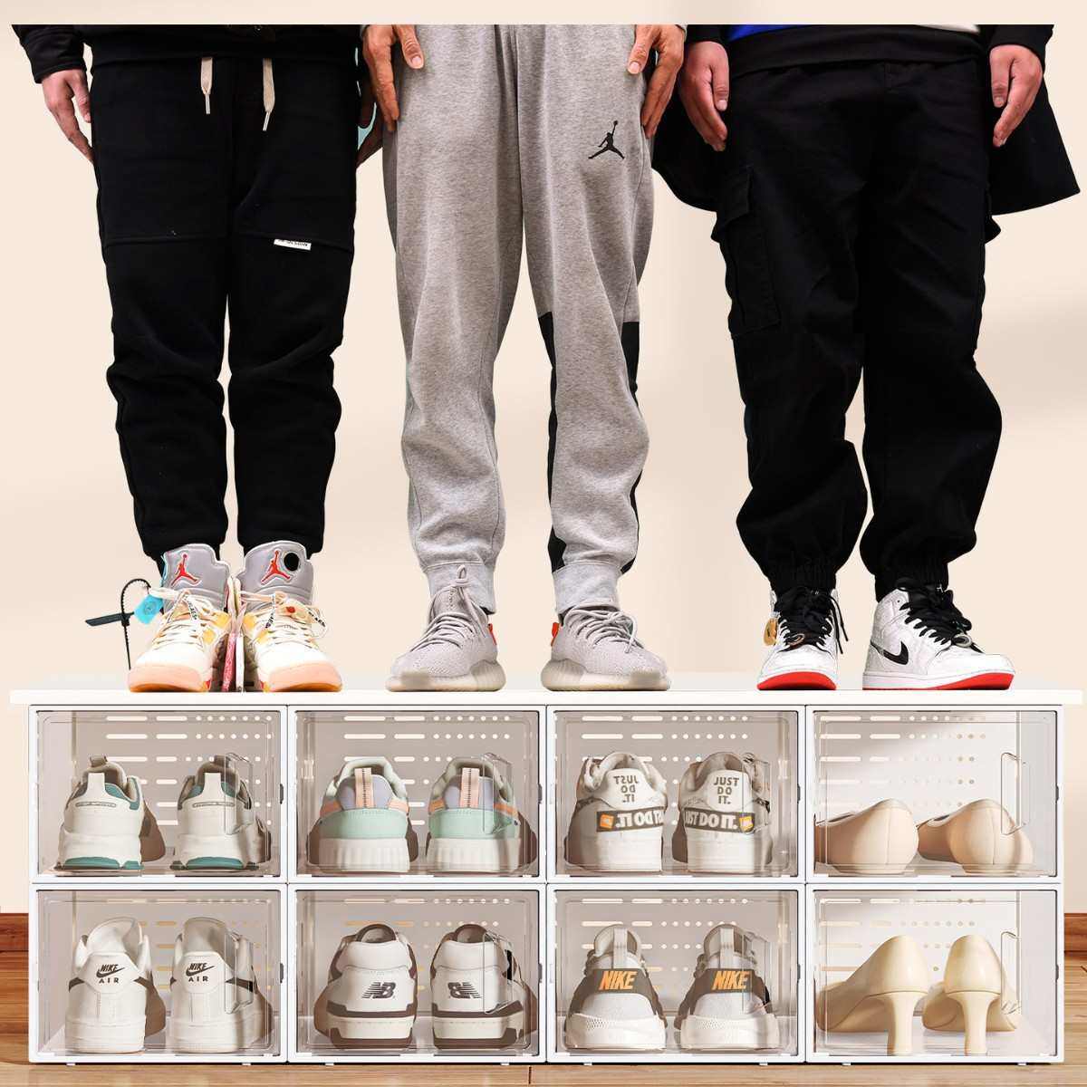 鞋盒透明收纳盒抽屉式鞋子收纳塑料鞋架折叠鞋收纳省空间家用