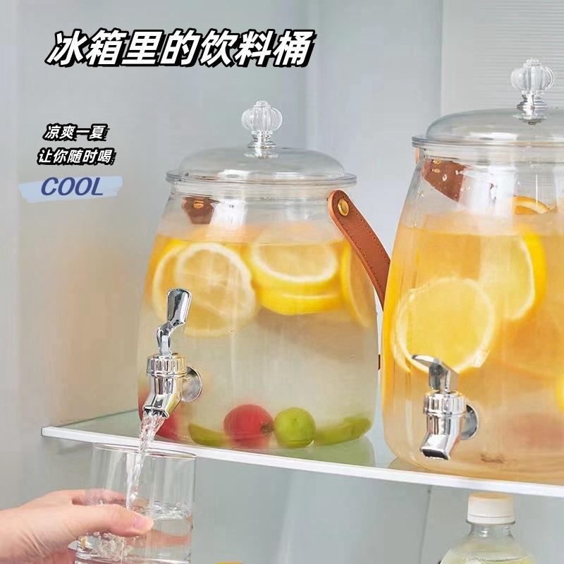 冰箱冷水壶带龙头大容量果汁饮料桶透明日式夏家用耐高温装水容器