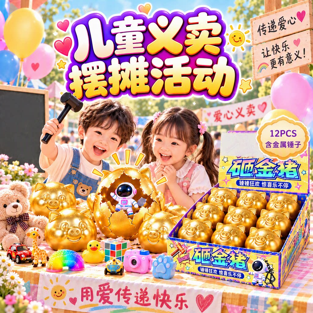 跳蚤市场幼儿园义卖学生摆摊砸金蛋盲盒玩具套装生日礼物惊喜