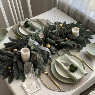 饰ins风圣诞花环挂饰diy圣诞树摆件家用客厅桌面橱窗布置 圣诞节装