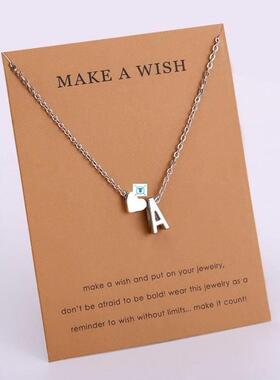 Initial 26 Letter Necklace Heart Necklaces Women Girl