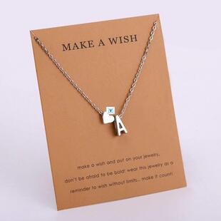 Initial 26 Letter Necklace Heart Necklaces Women Girl