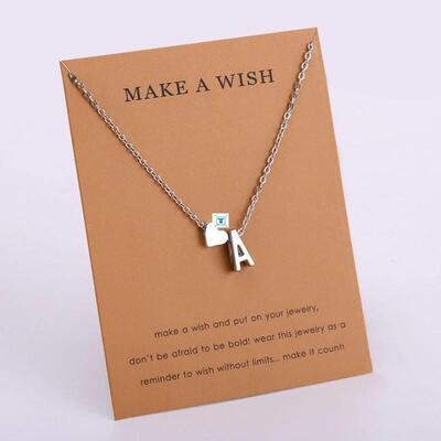 Initial 26 Letter Necklace Heart Necklaces Women Girl