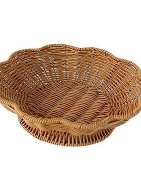 Rattan Bread Basket Serving Tray Fruit Basket for Store