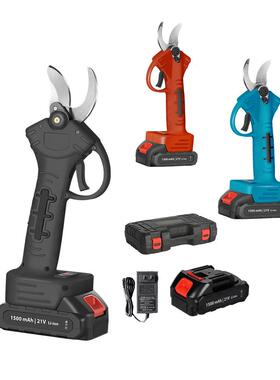 锂电修枝剪钢林园艺便38564携式电枝动电剪子粗枝剪树园剪锰充电式