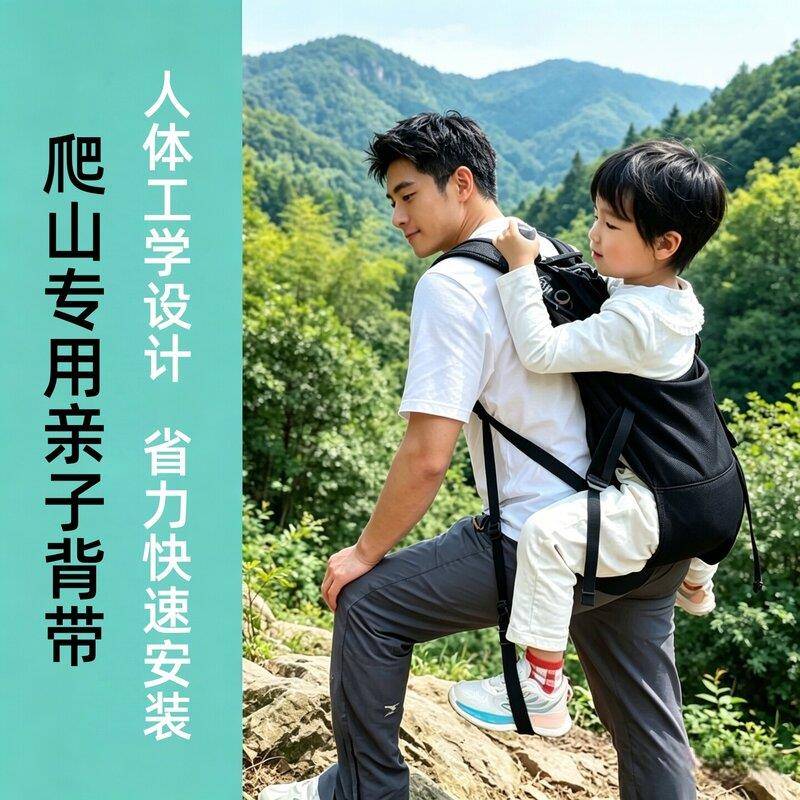 户外便携爬山背娃神器简易轻便徒步背凳出门游玩省力大龄童背带
