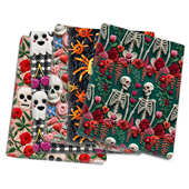 鬼骷髅3D视觉平面印花涤棉防水布手工麻绳编织衬布桌布 1Yc51260