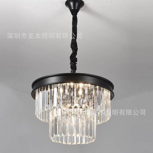 餐吊灯黑色工风K9长条水MB-PP160晶客厅灯c60m卧室蜡烛极业简LED