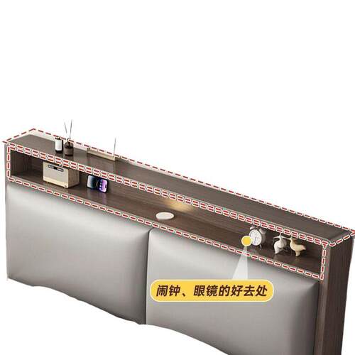 实出XIY木床双人.1.8x2米主卧租大床家用1.5米小户型房12m储物单