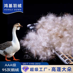 鸿基厂家95灰鹅绒大朵羽绒制羽绒被填充物原料批发