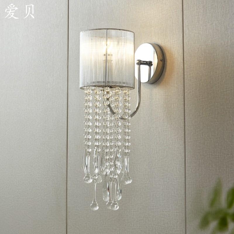 SY轻奢现时代长流苏银色水晶壁灯欧法式客厅背景墙走廊床头卧室灯