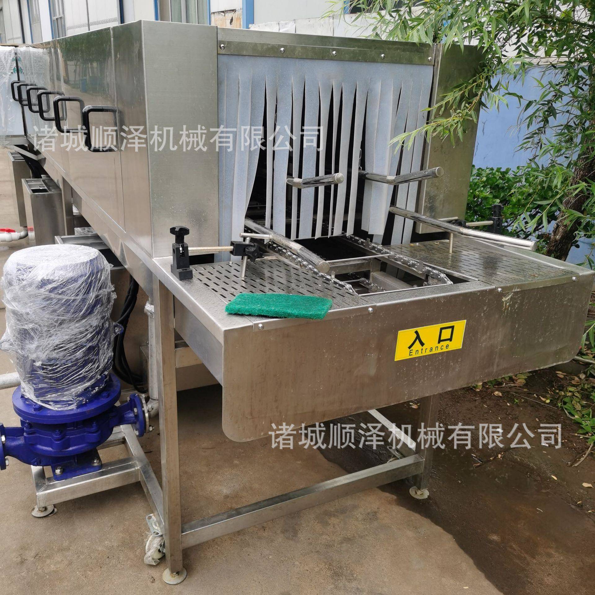 全自动食品筐洗筐机 连续式洗筐子机器 单冻盘子清洗设备