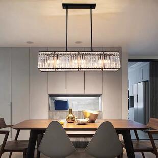 饰灯具热销 意大气长方形装 后现代水吧台吊300餐厅晶灯美创式 风格
