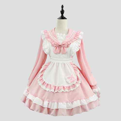 Sailor suit, maid suit, long sleeved dress, maid apron set