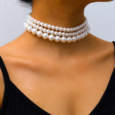 Jewelry multi-layer necklaces pearl necklaces多层珍珠项链