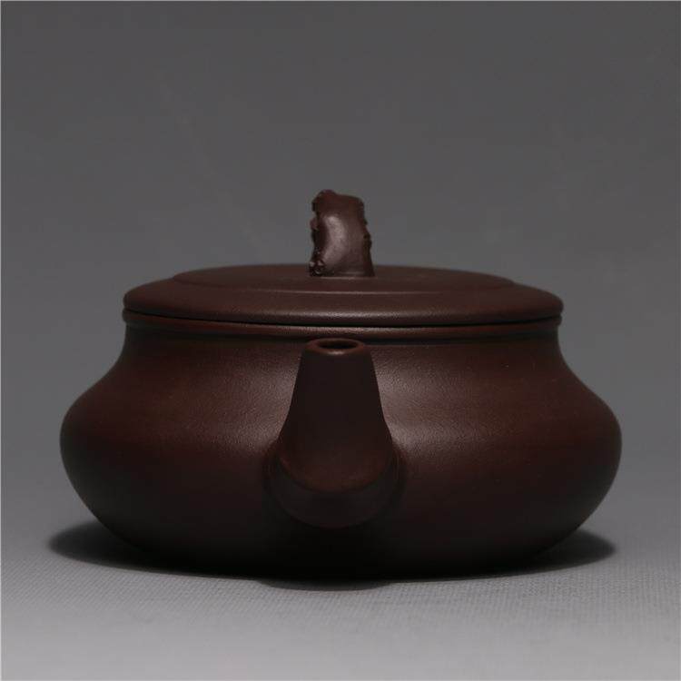 龙砂陶自产自销宜兴紫砂茶壶紫泥茶壶汉扁壶250毫升紫砂壶