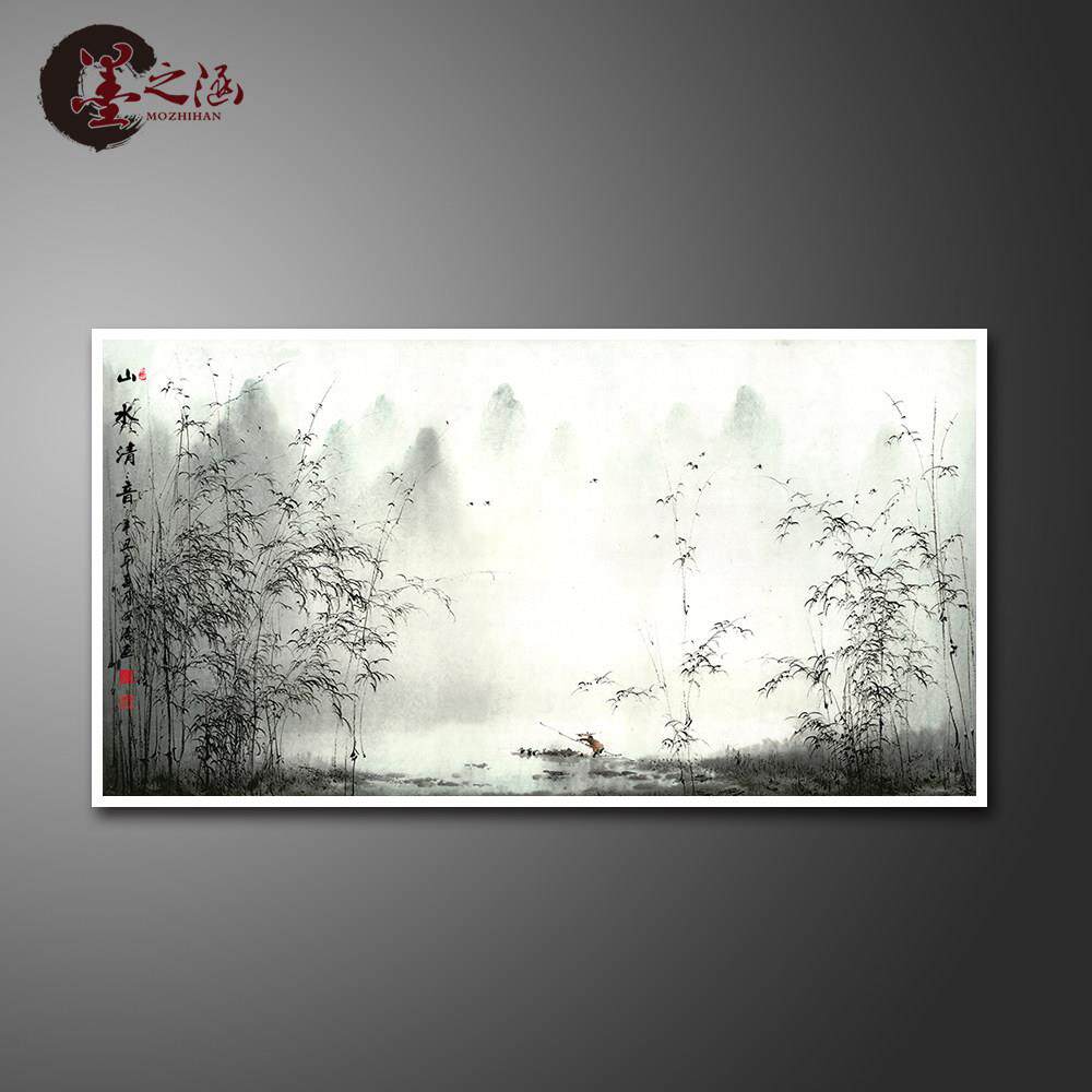 国画 山水清音 装饰画 山水画 装饰挂画 宣纸绢布 艺术微喷字画