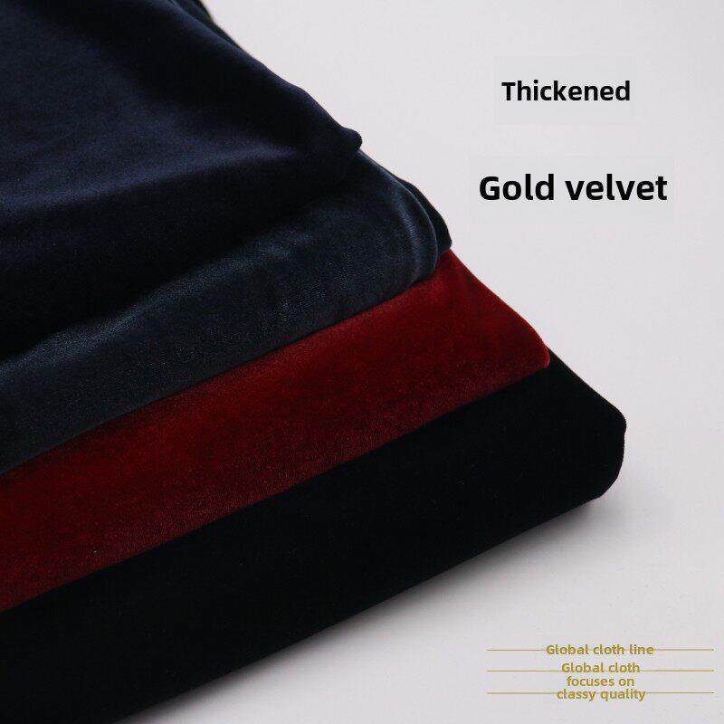 春秋加厚350克金丝绒面料四面弹裙裤阔腿裤旗袍运动休闲服装布料